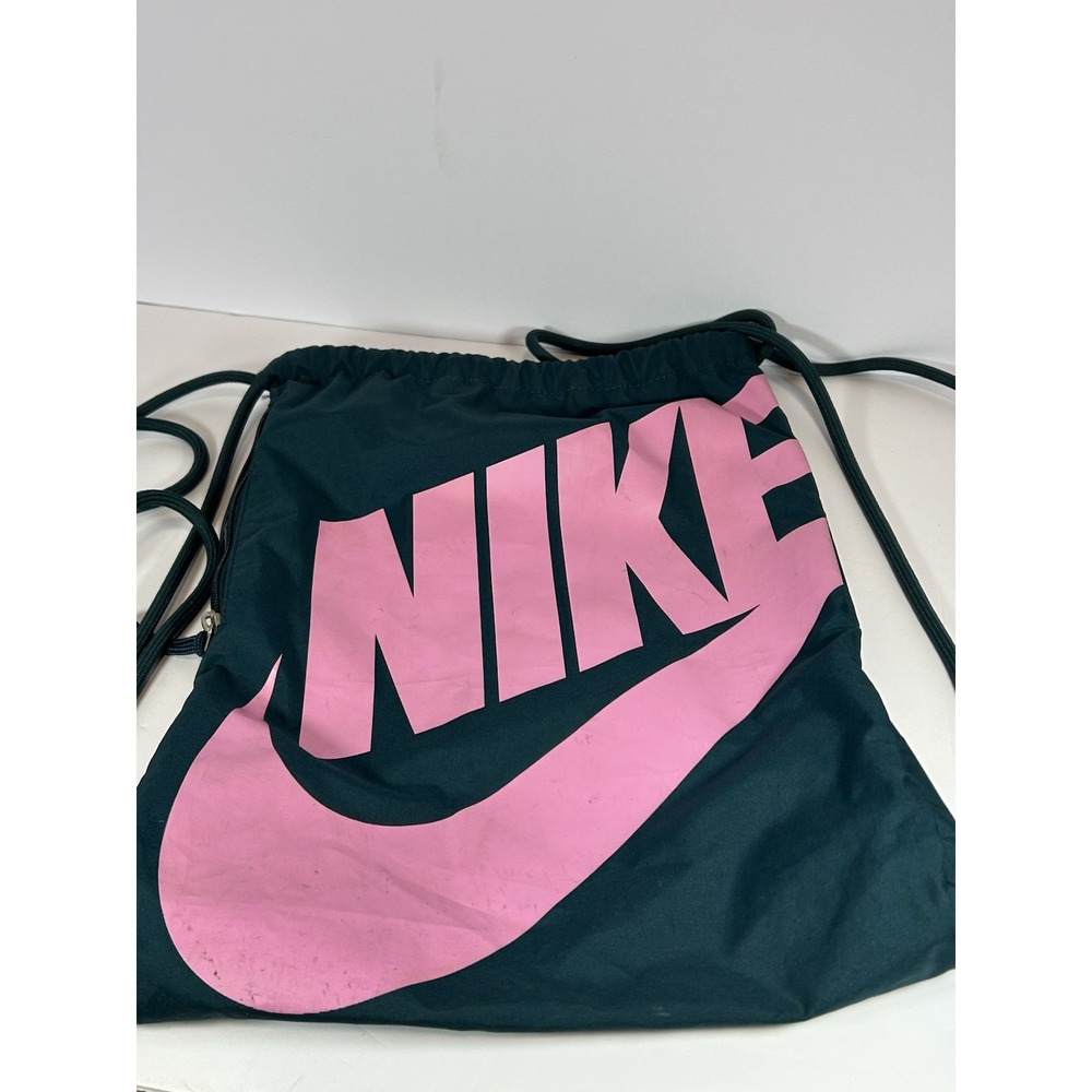 Nike Heritage Drawstring Zipper Pocket Backpack Gym‎ Bag Blue/Pink